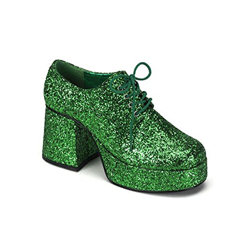 Mens Green Glitter Disco Shoes St Patricks Day Costume Accessory MENS SIZING