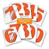 iSYFIX Orange Vinyl Numbers Stickers,1.5 Inch Self