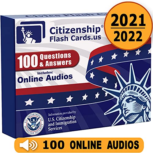 US Citizenship Flash Cards 2022 Naturalization Test Study Guide with