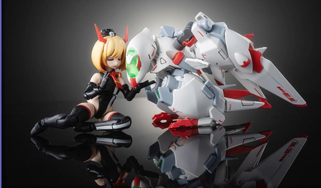 HiPlay BigFirebird x Hemoxian Plastic Model Kits: Full-Time Jijia, Kelly Janet, Mecha Musume, Anime Style Collectible Action Figures KL, Red, White, Black