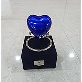 Heart Urn Keepsake - Small Heart Cremation Urn with Stand & Box - Mini Blue Urn - Honor Your Loved One with Blue Shaped - Perfect for Adults & Infants