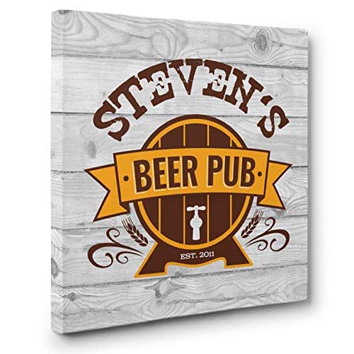 Beer Pub Personalized Room Decor CANVAS Wall Art Handmade