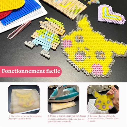 BEELUKY 10000 x 5 mm Iron Beads Kit for Iron-On Beads at Least 50 Colours for Birthday Christmas Gift Children DIY