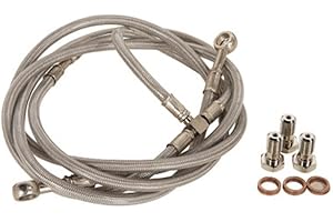 ‎TUSK RACING Tusk Front ATV Steel Braided Brake Line Standard Length Silver For YAMAHA RAPTOR 660 2001-2005