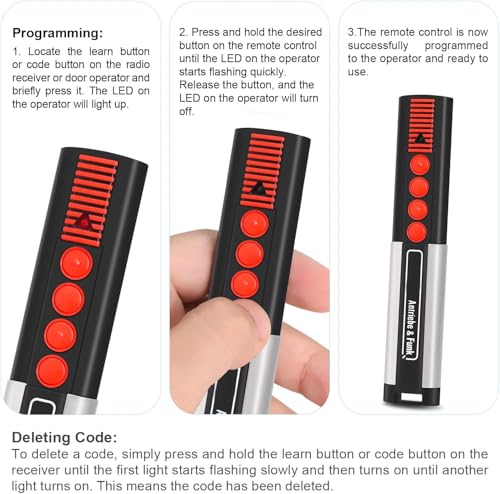Wvoillty 868 MHz Remote Control Gate 2 Pieces for Garage Compatible with TX03-868-4 4020V000 Remote Control, Beep Gate Garage Door, 4 Channels