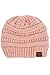 Thick Slouchy Knit Unisex Beanie Cap Hat,One Size,Light Rose