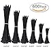 600 Pcs Nylon Cable Zip Ties with Self-Locking 4/6/8/10/12/14 Inch & 0.145 Inch Width By Agolds