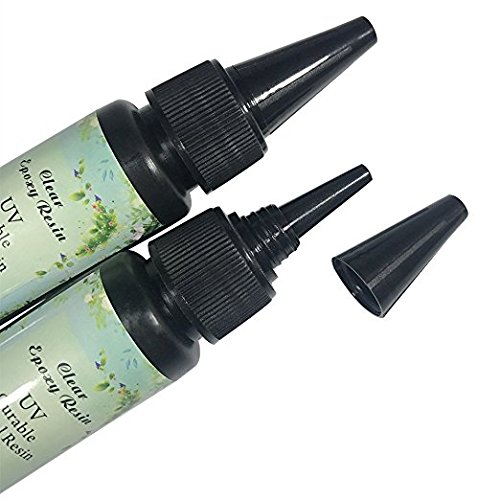 image for Frenshion 5 Pieces 30ML Crystal Epoxy Resin UV Glue Nail Art Tools and