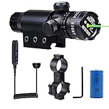 Shockproof 532nm Tactical Green Dot Laser Sight Rifle Gun Scope Rail and Barrel Mounts Cap Pressure Switch