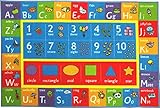 Kev & Cooper Playtime Collection ABC, Numbers and Shapes Educational Area Rug - 5'0" x 6'6"