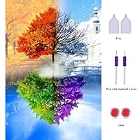 Crafts Graphy Paint with Diamonds Kits for Adults Full Drill - Season Trees, Large Size 16 x 20 Inches       