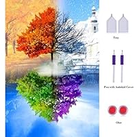 Crafts Graphy Paint with Diamonds Kits for Adults Full Drill - Season Trees, Large Size 16 x 20 Inches       