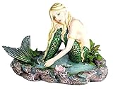 Ebros Missing My Love Young Maiden Mermaid by The Lagoon Statue Nautical Mermaid Figurine Sirens of The Seas Sculpture Coastal Ocean Decor of Mermaids Merboys Fantasy Creatures