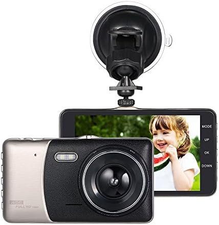 Qook Car Dash Cam 4.0" IPS Screen Full HD 1080P 170 degrees Wide Angle Auto Vehicle Dashboard Camera Recorder DVR with G-Sensor, Parking Monitoring, HDR Night Vision, Motion Detection, Loop Recording