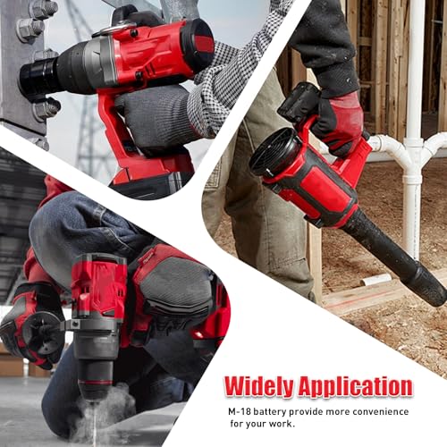 2PC 18V 12.0Ah Replacement for Milwaukee Battery, Compatible with Milwaukee m18 Battery 48-11-1815 48-11-1820 48-11-1840 18Volt Cordless Power Tools for DIY and Professional Tools (LED Indicator-2)