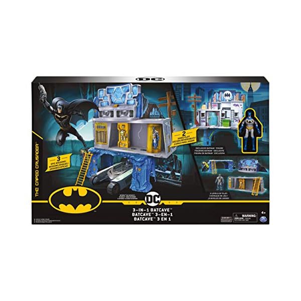 DC Comics BATMAN 3-in-1 Batcave Playset with Exclusive 4-inch BATMAN Action Figure