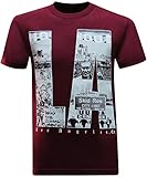 tees geek LA Culture Men's T-Shirt - (Medium) - Burgundy