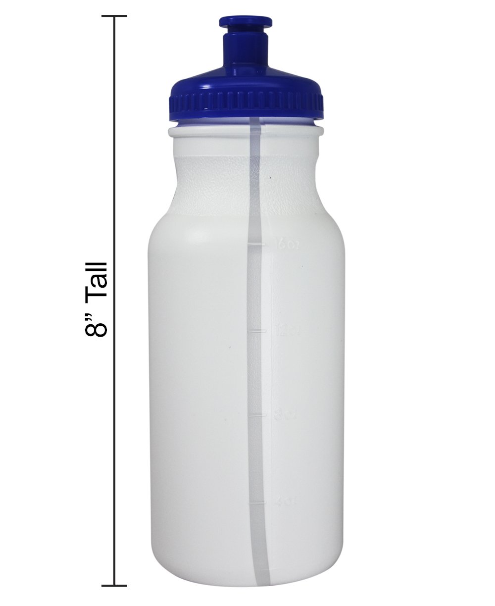 Sports Squeeze Plastic Water Bottles Push/Pull Cap 20 Ounce BpaFree