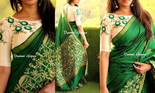 fabrizo cotton saree (green doli 2_green_free size)