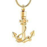 mingkejw Anchor Urn Necklace for Ashes Cremation Jewelry Stainless Steel Memorial Necklace Ash Holder for Human Pets Keepsake Jewelry for Loved Ones with Fill Tool
