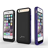 [Apple MFi Certified] iPhone 6, 6s Battery Case Elivebuy® 3100mah Extended Battery Case for iPhone 6 ,6s (4.7 inch),Micro USB Input (Black - Purple & Black Bumpers)