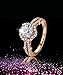 AllenCOCO 18k Rose Gold Plated 1.3ct Simulated diamond Swarovski Cubic Zirconia Wedding Engagement Ring