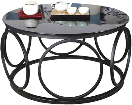 Tempered Glass Coffee Table Creative Iron Art Living Room Sofa
