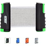 GSE Games & Sports Expert Anywhere Retractable Table Tennis Net and Post. Adjustable Replacement Ping Pong Net (4 Colors) (Black)