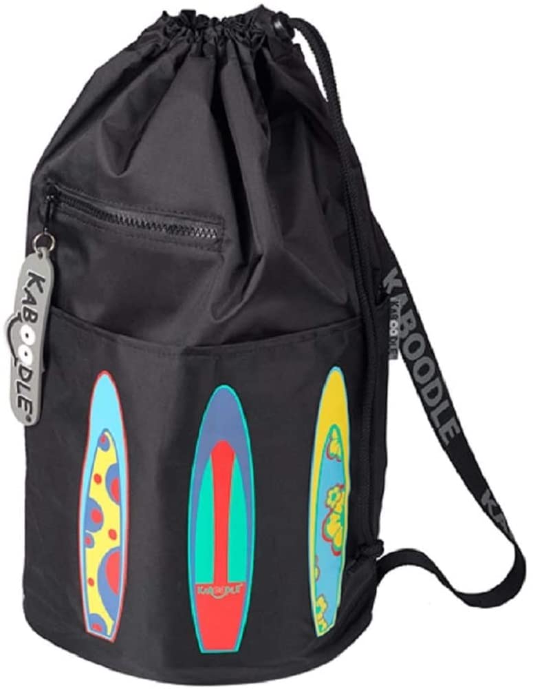 Kaboodle Childrens Waterproof Swim and Sports Bag - Black Surfboards