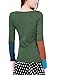 Allegra K Women Color Block Thumb Hole Sleeve Top Slim Fit T Shirt S Dark Green