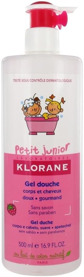 Klorane Petit Junior Shower Gel Body and Hair 500ml - Raspberry
