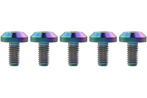 Wanyifa Titanium M6 x15 20 25 30 35mm Bolt Screw for Bicycle Motorcycle Disk Brake Bolt pack of 5 (M6x12mm, Ranibow)