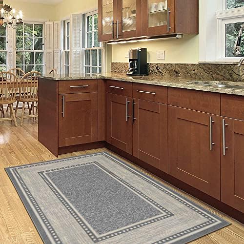 Ottomanson Ottohome Collection NonSlip Rubberback Bordered Design 3x5