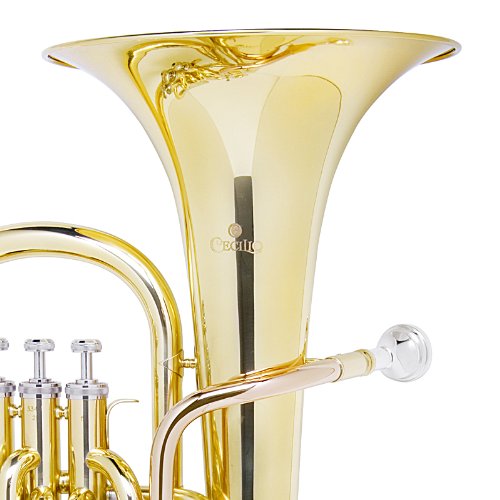 Cecilio 3Series BR-380 Intermediate Brass Bb Baritone with Stainless Steel Valves, Yellow - Thumbnail 2