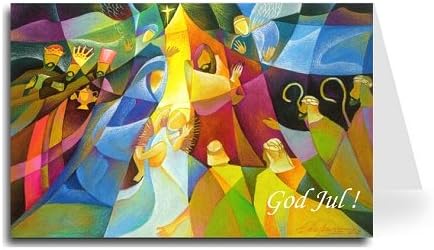 Merry Christmas Greeting Card - Nativity 3 (30 Cards) Norwegian 1