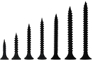 AMJ-M3.5, 270pcs Screws in 7 Popular Sizes, Self Tapping Screws Assortment Set, Phillips Tips, Wood Screws, Screws, Assorted Screws, Screws Set, Flat Head Screws, Wood Screw Assortment, Black