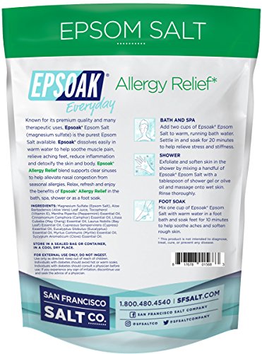 Epsoak Epsom Salt | 2 lbs. Allergy Relief Bath Salts - For Bath, Spa, Shower & Feet (Everyday Epsom Salts) - Thumbnail 3