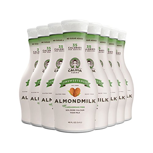 Califia Farms Unsweetened Almondmilk, 48 Oz (Pack of 8) Dairy Free