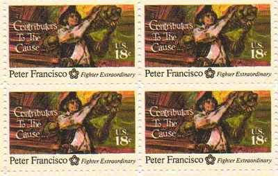Peter Francisco Set of 4 x 18 Cent US Postage Stamps NEW Scot 1562