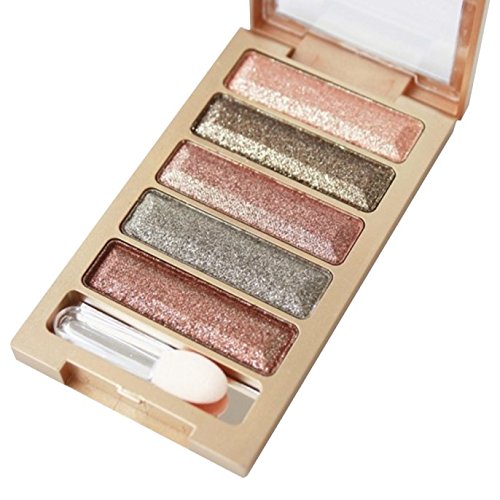 Anshinto 5 Color Shiny Glitter Eyeshadow Makeup Eye Shadow Palette for Women (F)