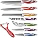 Kitchen Knife Set Chef Knives - 8pc Gift Knive Sets - Stainless Steel Professional Home Cooking Accessories Best for Commercial Grade Chefs Cutting Knifes Non-Stick Blades Colorful Decor Sharp Cutlery