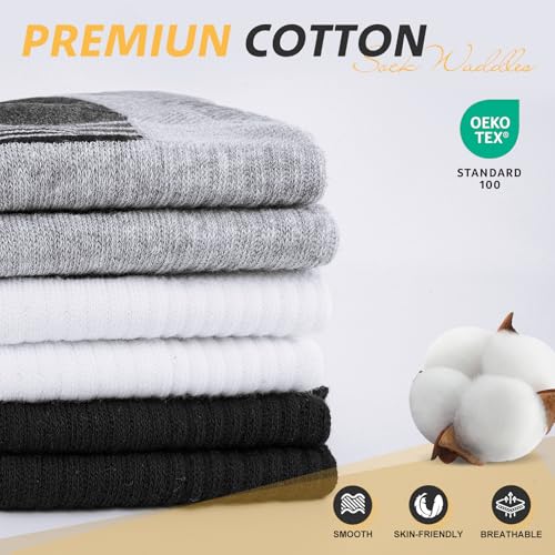 SockWaddles Running Socks Cushioned Ankle Trainer Socks for Men Women Cotton Low Cut Breathable Athletic Sports Socks (6/10 Pairs)