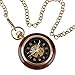 Roman Copper Wood Ring Hollow Mechanical Pocket Watch Fob Steampunk Open Face Design for Men Women