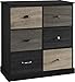 Ameriwood Home Mercer 6 Door Storage Cabinet with Multicolored Door Fronts, Black