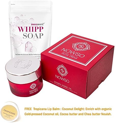 NOWSO GOLDEN HORSE OIL FACIAL CREAM +SNAIL WHITE WHIPP SOAP [GET FREE TOMATO FACIAL MASK ]