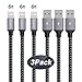 iPhone Charger, KOZOPO 3Pack 6Foot Nylon Braided Lightning to USB Cable Syncing and Fast Charging Cable Cord Compatible with iPhone 7/7 Plus/ 6/ 6 Plus/ 6s/ 6s Plus /5/5s/ iPad More(Gray)