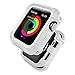 Compatible with iWatch Case 38mm,Shock Proof Bumper Cover Scratch Resistant Protective Rugged Case Replacement for iWatch Series 3, Series 2, Series 1 38mm, Grey/White