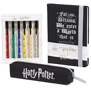 Harry Potter Briefpapierset met notitieboekje A5, etui en 6 pennen, schattige schrijfsets voor meisjes en jongens…