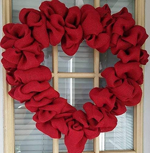 Valentines day Wreath,Red Burlap wreath, Heart Wreath,Wedding wreath, Rustic wreath, Outdoor wreath,Front door Wreath,DIY Wreath,Plain Wreath, Spring Wreath, Winter Wreath