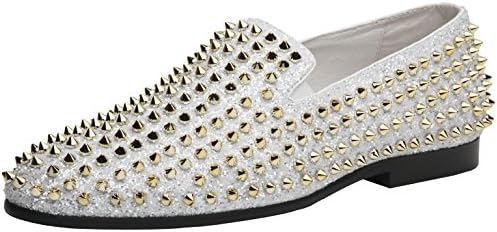 JUMP NEWYORK Men's Luxor Smoking Slipper Dress Shoe White Gold 11 D US